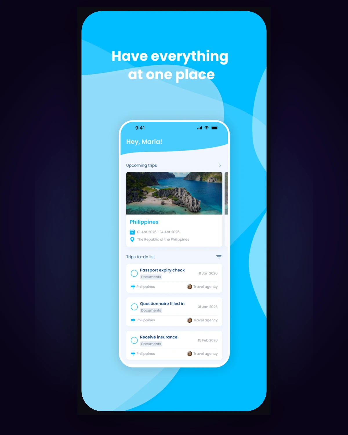 Entravel — trip assistant app